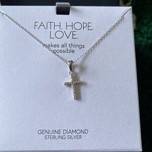 Sterling silver and diamond cross